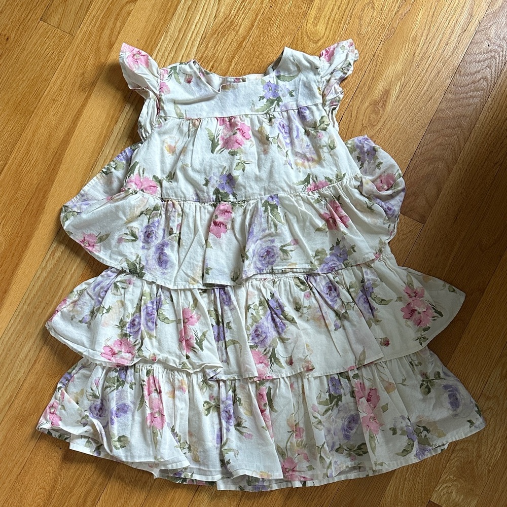 GAP Floral Tiered Kids Dress - Pink and Purple LoveShackFancy